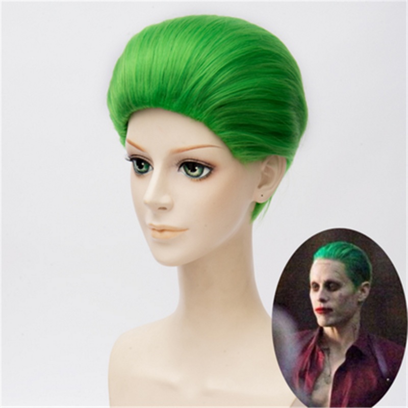 Joker Jared Leto Green Costume Wig Movie Suicide Squad Cosplay Hair