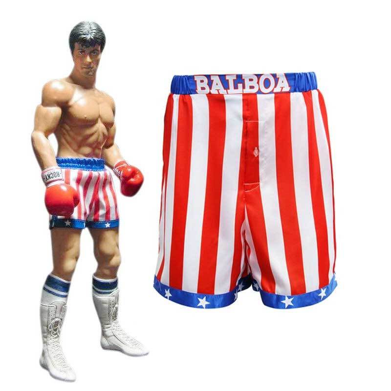 Rocky Balboa Cosplay Costume Robe and Shorts Apollo Movie Boxer American Flag Boxing In Stock Takerlama