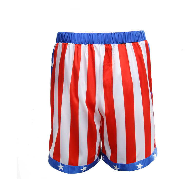 Rocky Balboa Cosplay Costume Robe and Shorts Apollo Movie Boxer American Flag Boxing In Stock Takerlama