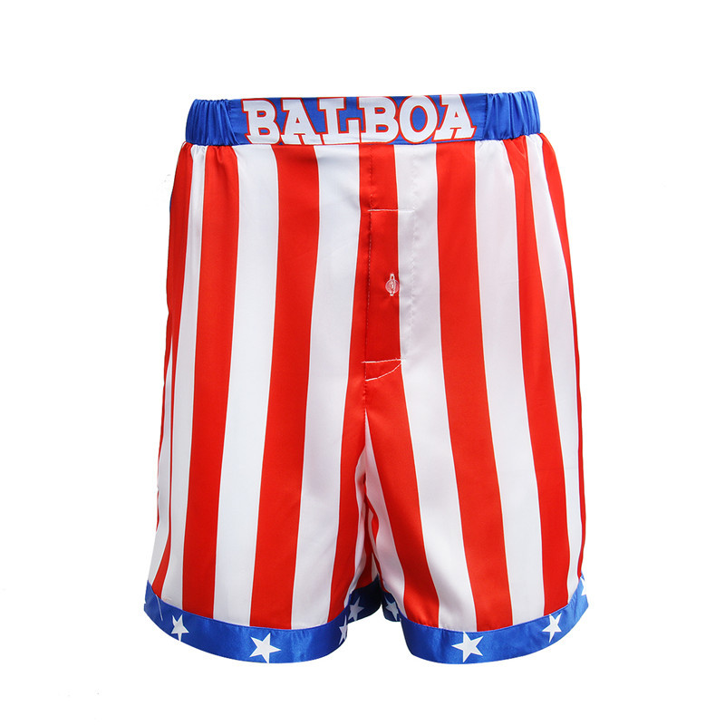 Rocky Balboa Cosplay Costume Robe and Shorts Apollo Movie Boxer American Flag Boxing In Stock Takerlama