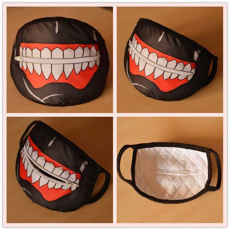 Anime Tokyo Ghoul Kaneki Ken Halloween Cosplay Face Masks Zipper Cycling Anti-Dust Replica