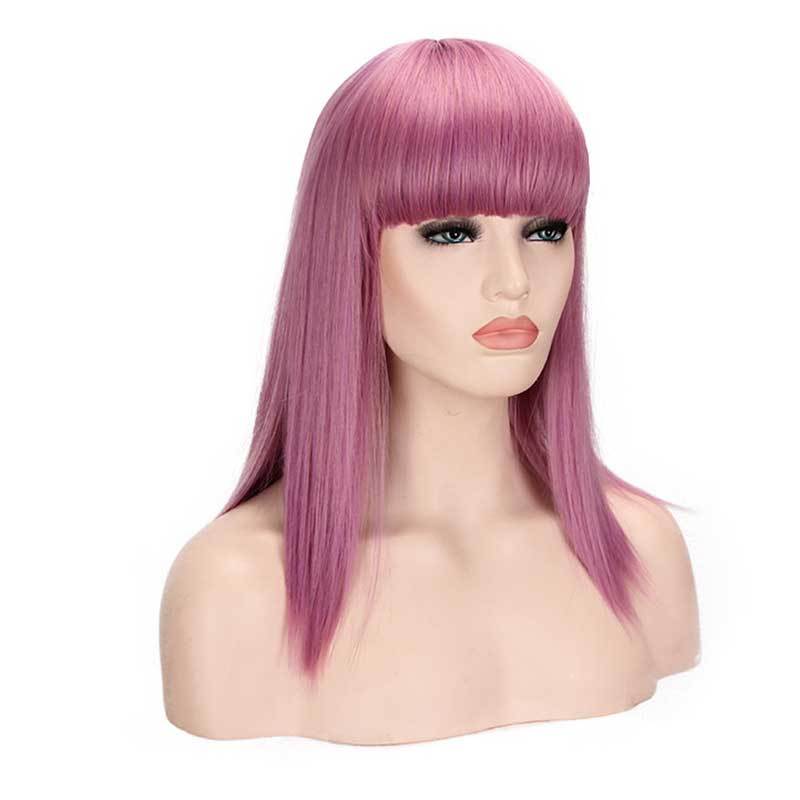 Descendants 3 Mal Cosplay Wig Purple  Hair with Cap