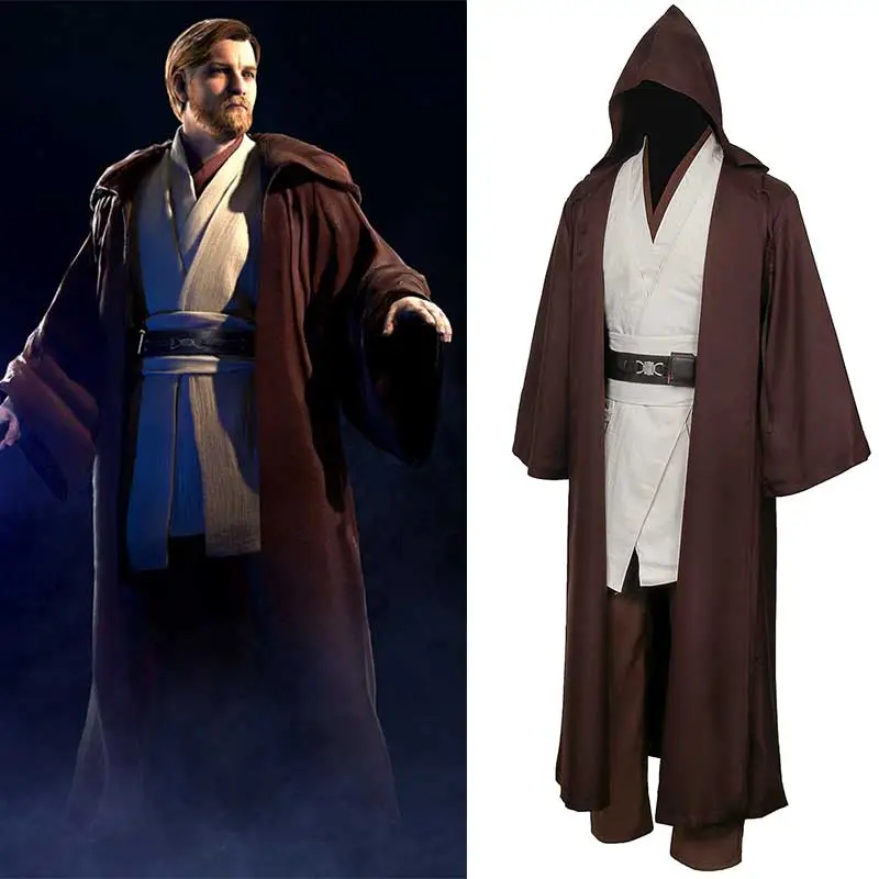 Star Wars Robe Obi Wan Kenobi Jedi Halloween Cosplay Costume-Takerlama