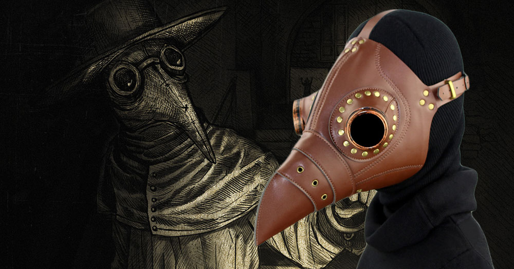 Medieval Steampunk Black Death Plague Doctor Bird Beak Mask