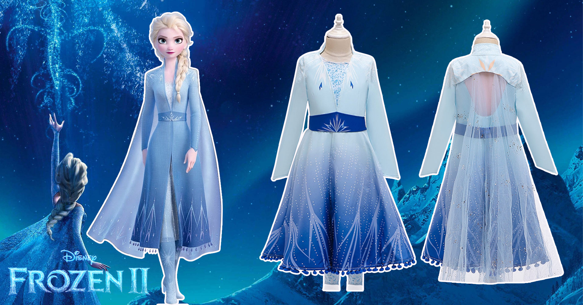 Frozen 2 Princess Kids Elsa Cosplay Costume