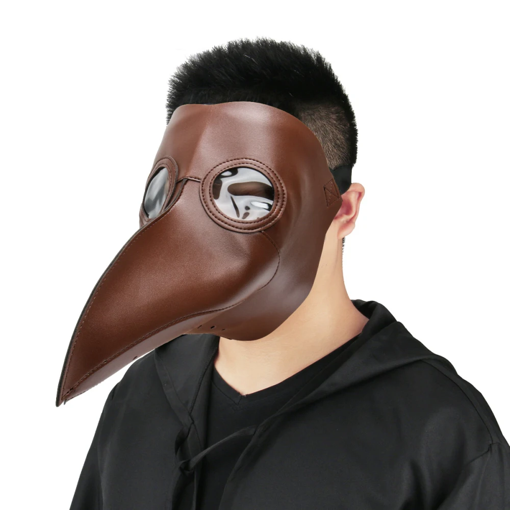 Steampunk Leather Birds Beak Mask Black Death Plague Doctor Schnabel ...