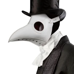 Black Death Plague Doctor Cosplay mask Birds Long Nose Beak Faux Leather Face Mask In Stock Takerlama