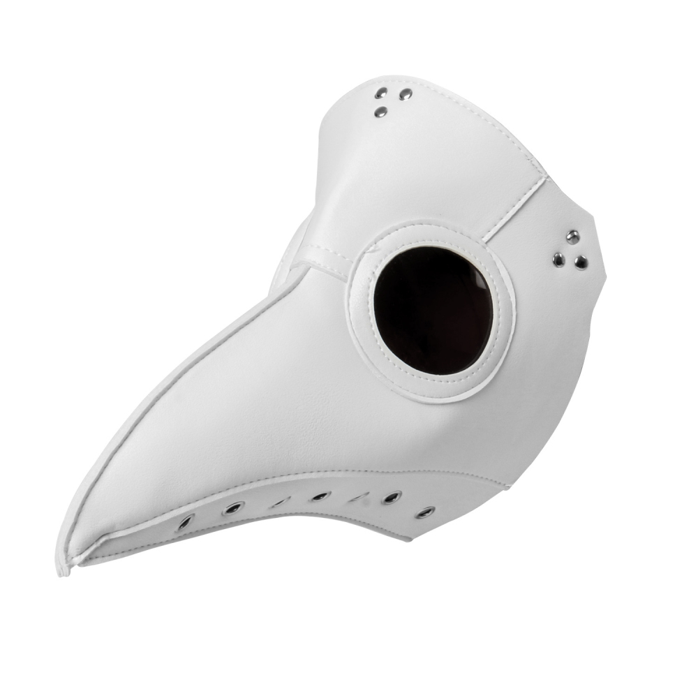 Black Death Plague Doctor Birds Long Nose Beak Faux Leather Face Mask Takerlama Cosplay