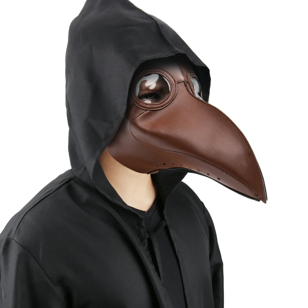 Steampunk Leather Birds Beak Mask Black Death Plague Doctor Schnabel ...