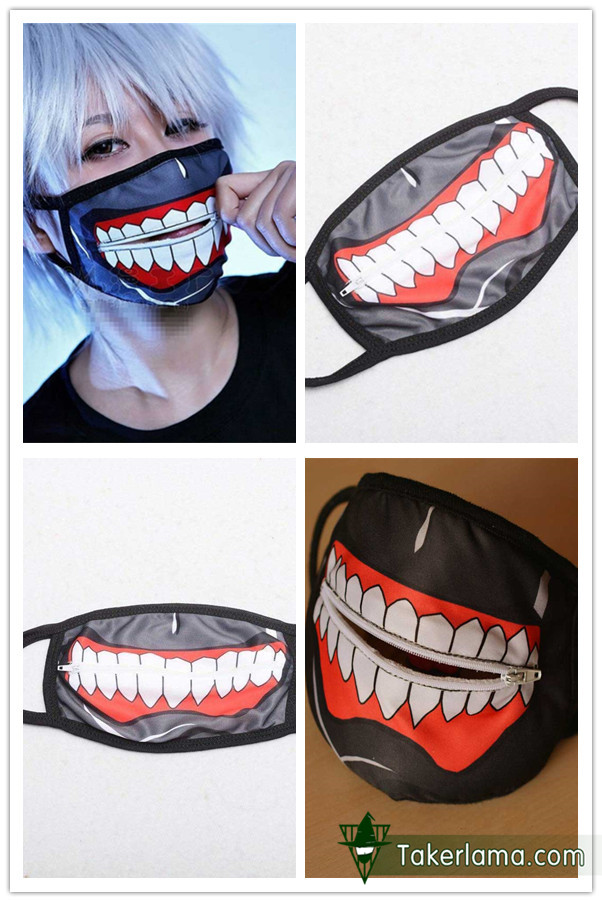 Kaneki Ken Face Masks Zipper Cycling Anti-Dust Anime Tokyo Ghoul Cosplay  Mask