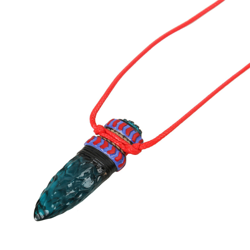 Princess Mononoke Hime Amulet Blue Wolf Fangs Crystal Necklace
