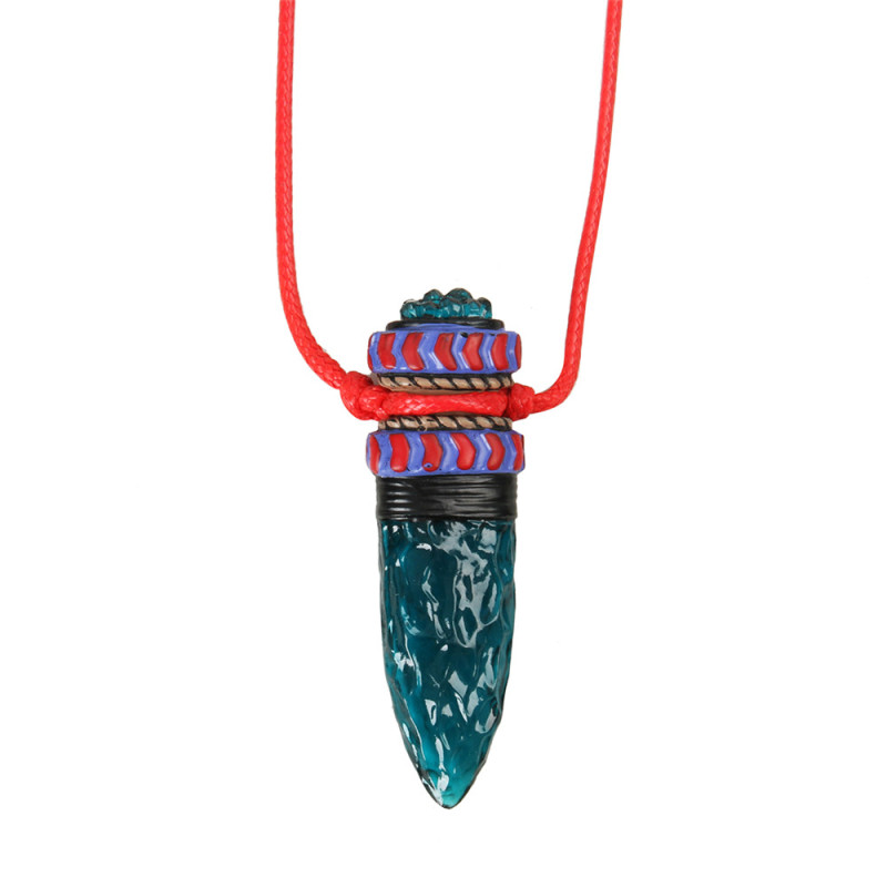 Princess Mononoke Hime Amulet Blue Wolf Fangs Crystal Necklace