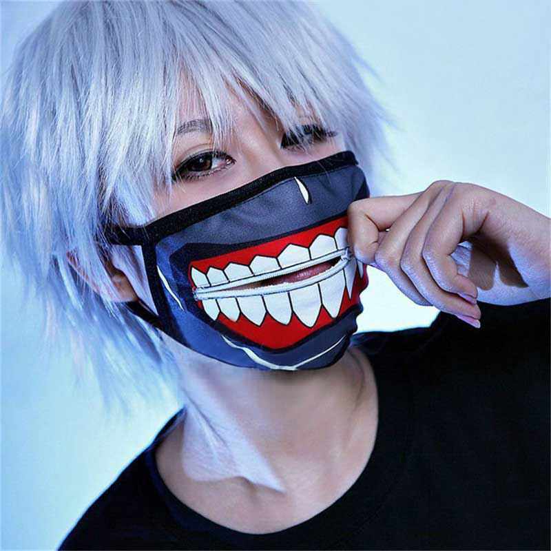 Anime Tokyo Ghoul Kaneki Ken Halloween Cosplay Face Masks Zipper Cycling Anti-Dust Replica