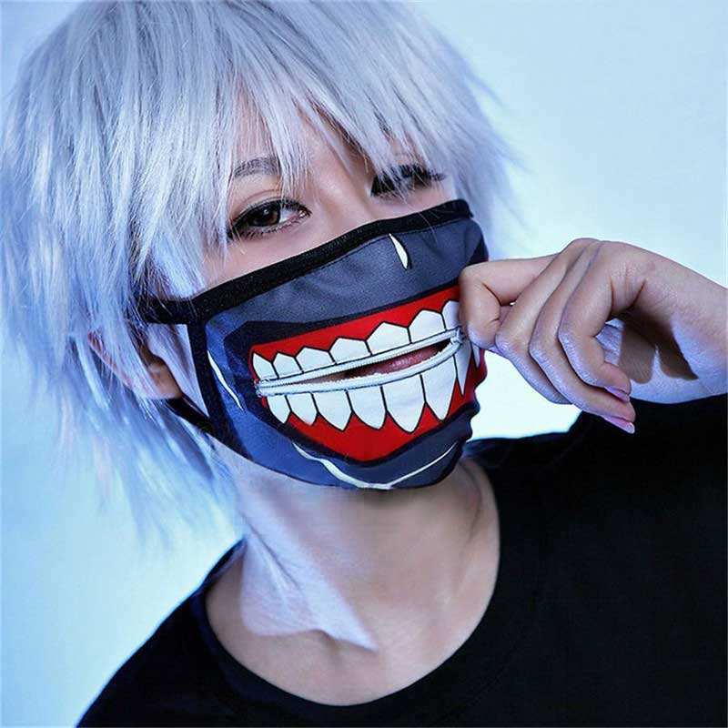 Anime Tokyo Ghoul Kaneki Ken Halloween Cosplay Face Masks Zipper Cycling Anti-Dust Replica
