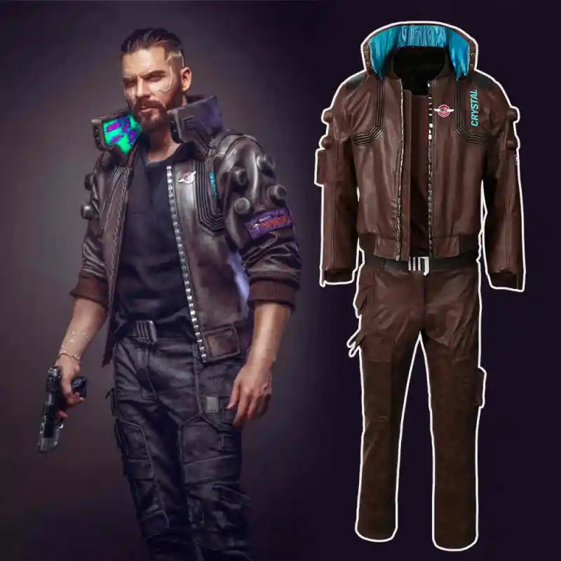 Cyberpunk 2077 Jacket Trousers Character V Bomber Cosplay Costume Men