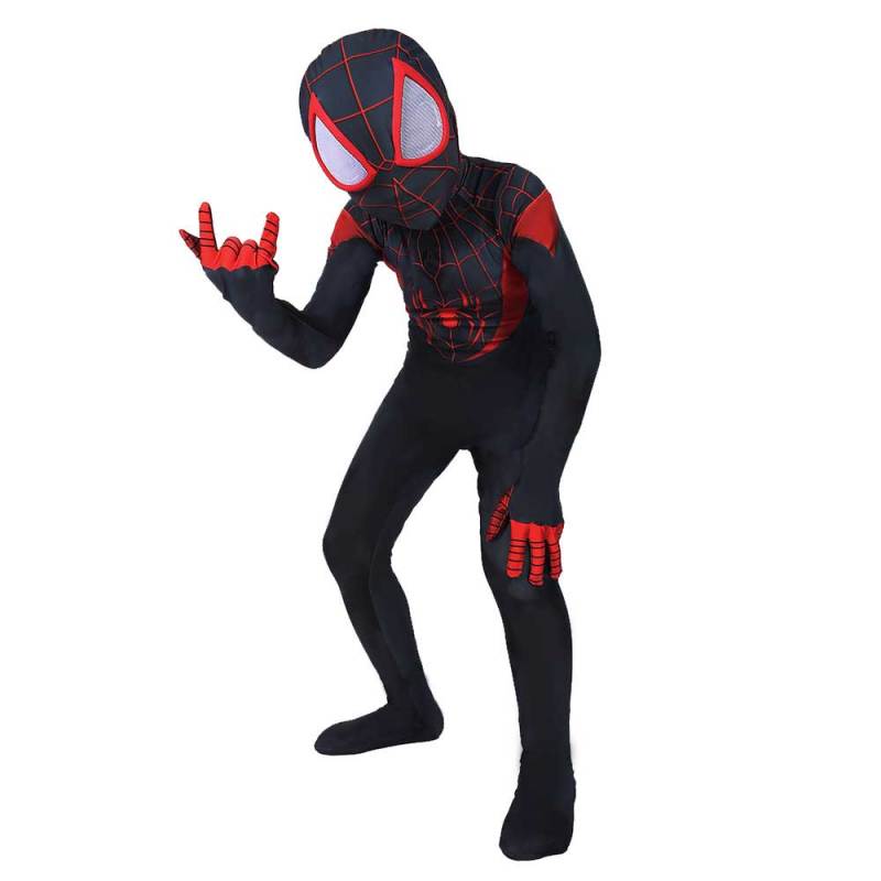 Kids Black Spiderman Cosplay Costume Miles Morales Spider-Man: Into the Spider-Verse