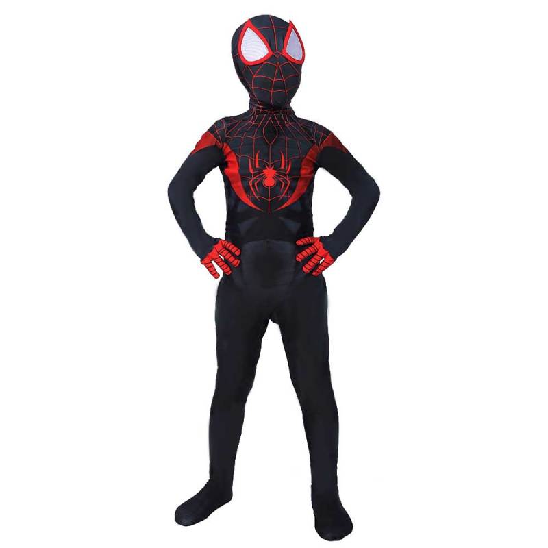 Kids Black Spiderman Cosplay Costume Miles Morales Spider-Man: Into the Spider-Verse