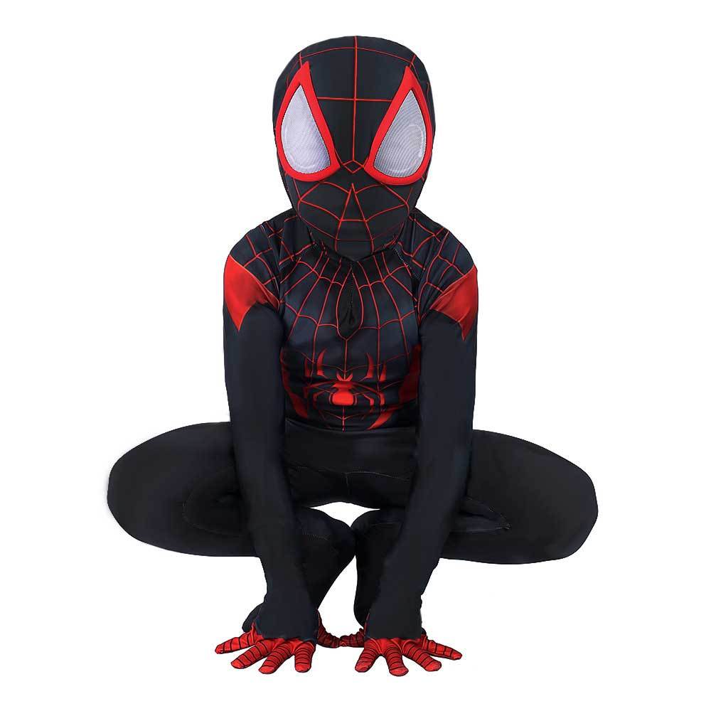 Kids Black Spiderman Cosplay Costume Miles Morales Spider-Man: Into the Spider-Verse