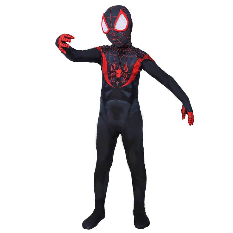 Kids Black Spiderman Cosplay Costume Miles Morales Spider-Man: Into the Spider-Verse
