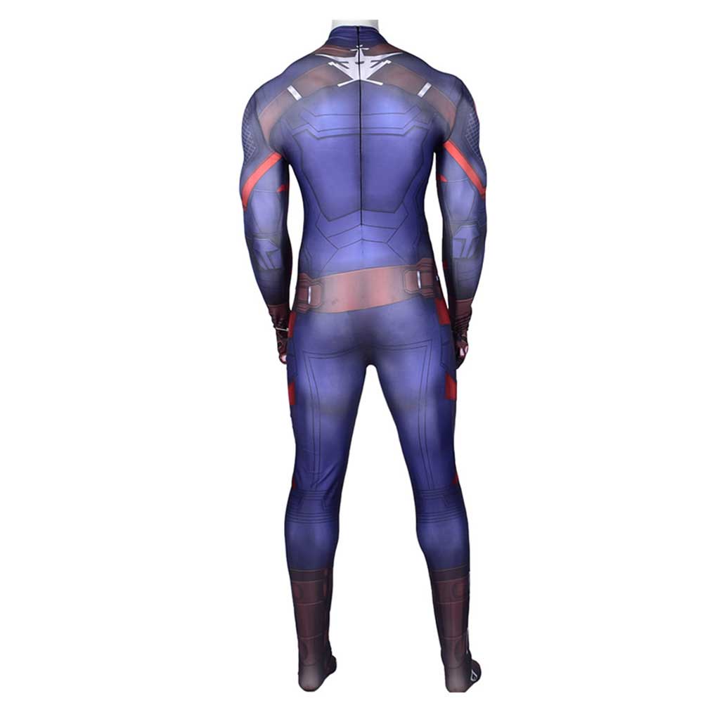 Marvel Avengers: Endgame Steven Rogers Captain America Cosplay Costume Zentai Suit