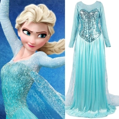 Elsa Princess Blue Dress Frozen 2 Disney Snow Queen Cosplay Costume Takerlama In Stock