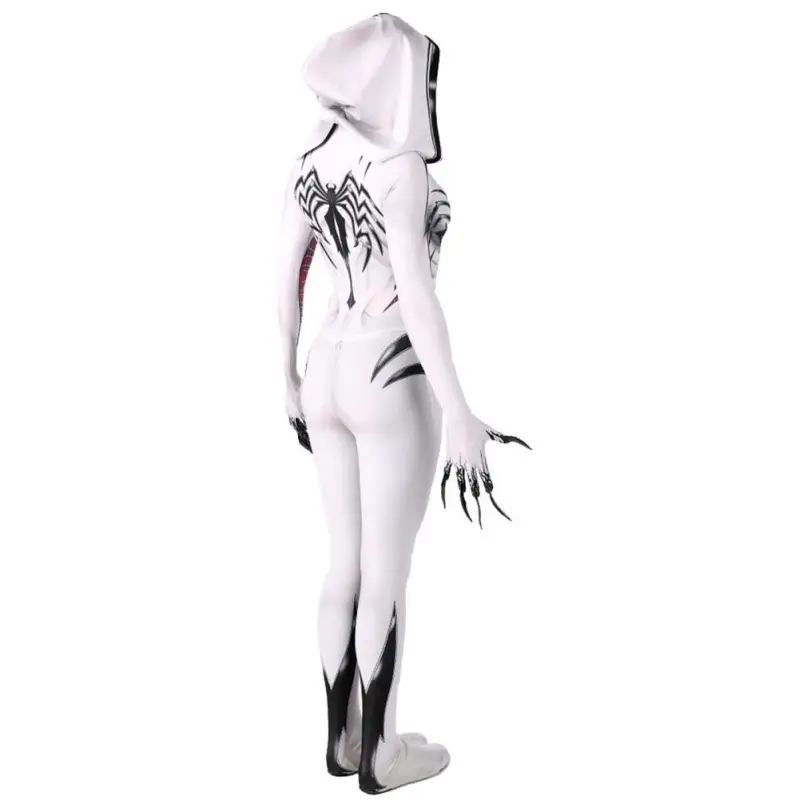 Anti-Gwenom Costume 3D Print Gwen Stacy Venom Gwen Costume White Anti Gwenom  Girl Cosplay Symbiote Spider Suit