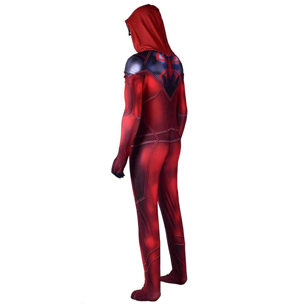 Scarlet Spider Costume Kaine Parker Halloween Cosplay Hooded Jumpsuit