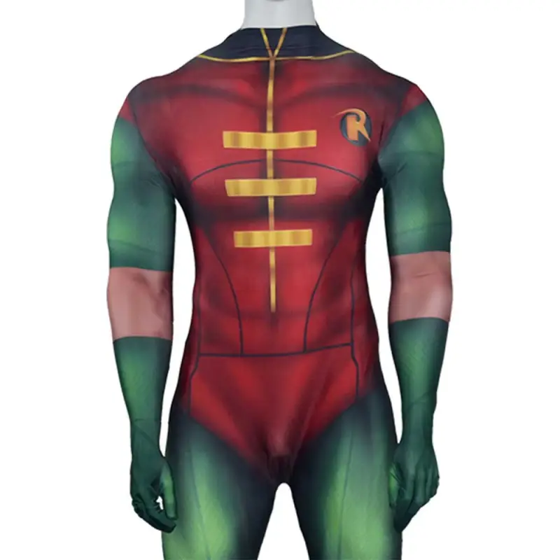 Superhero Robin Costume Boy Wonder Halloween Cosplay Bodysuit Kids Adult