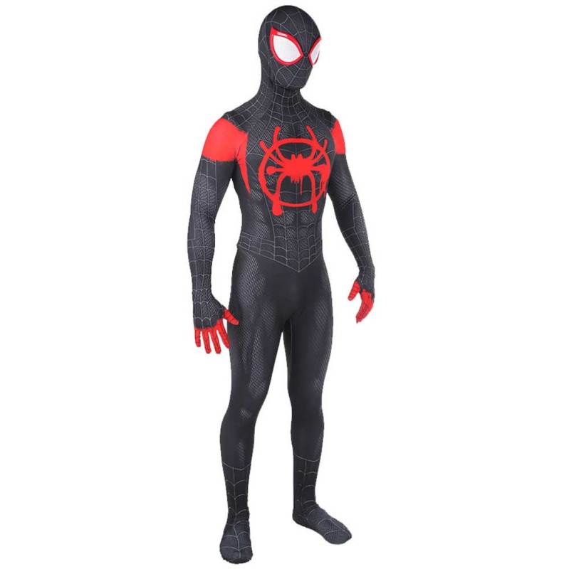 Black Spiderman Miles Morales Halloween Cosplay Costume Adults Kids