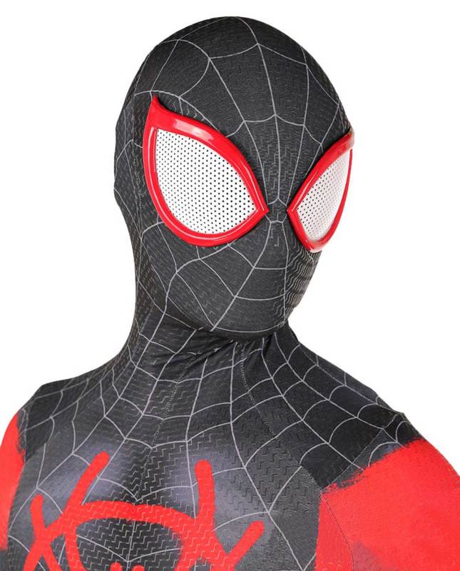 Black Spiderman Miles Morales Halloween Cosplay Costume Adults Kids