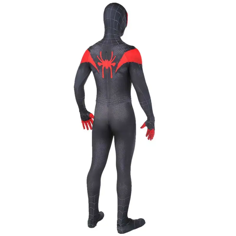 Black Spiderman Miles Morales Halloween Cosplay Costume Adults Kids