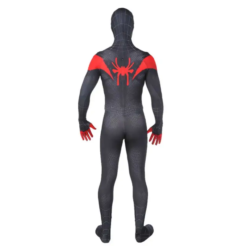Black Spiderman Miles Morales Halloween Cosplay Costume Adults Kids