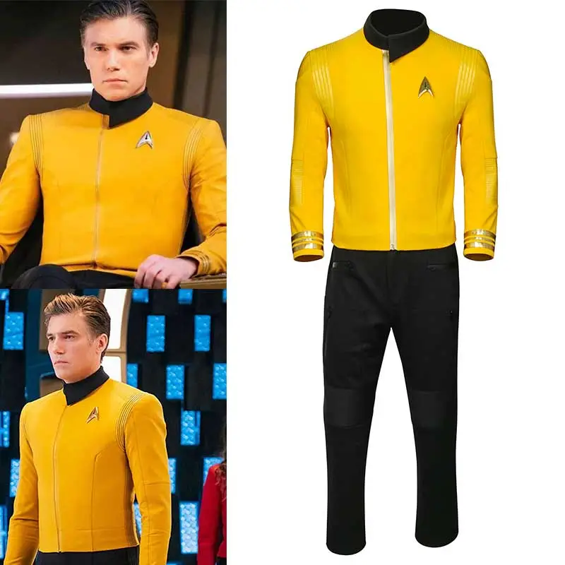 Adult Captain Christopher Pike Cosplay Uniform Star Trek Discovery Costume Takerlama