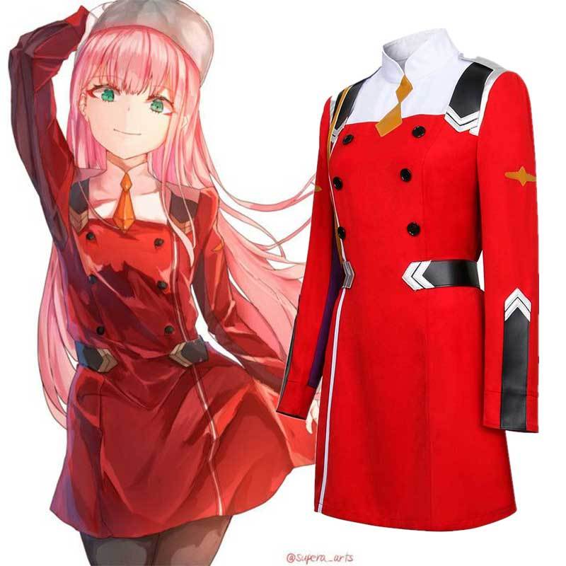 Darling in The FRANXX Uniform Zero Two Cosplay Costume Code 002 Uniform Dress