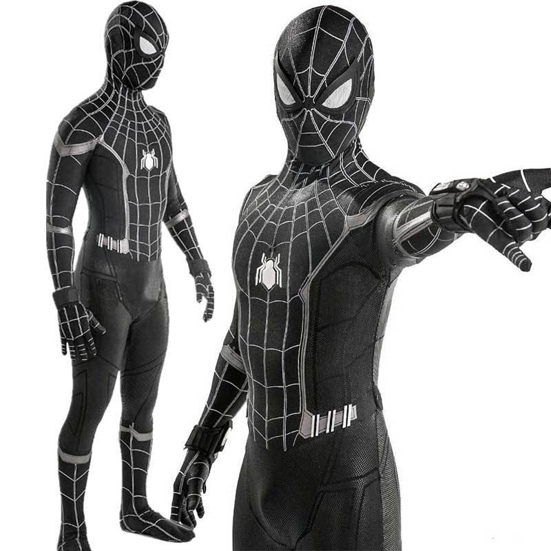 Black Spider-Man Homecoming Superhero Suit Adult Kids