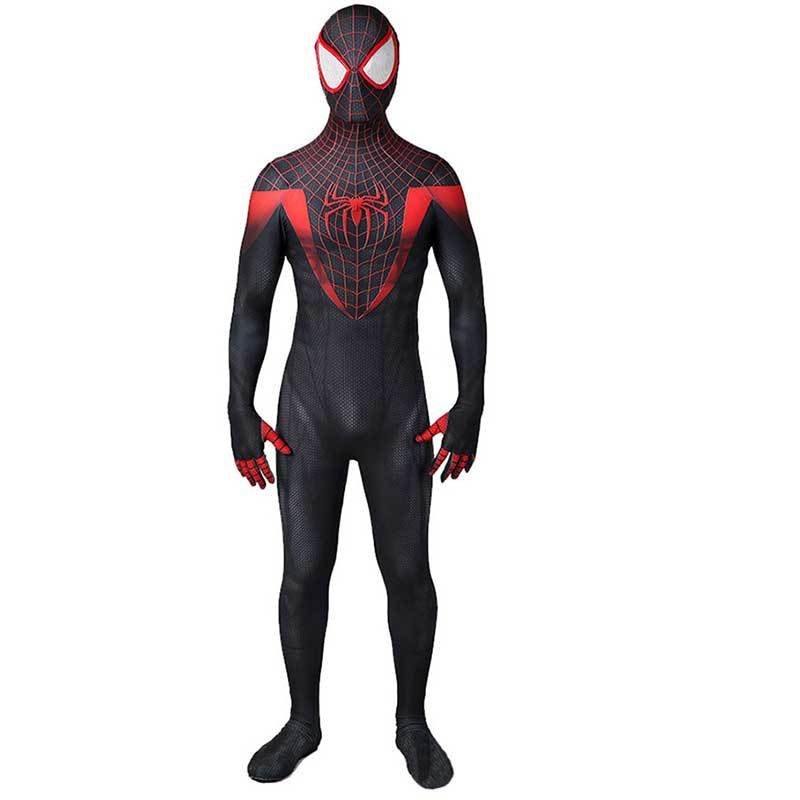 Miles Morales Costume Black Spiderman Cosplay Suit