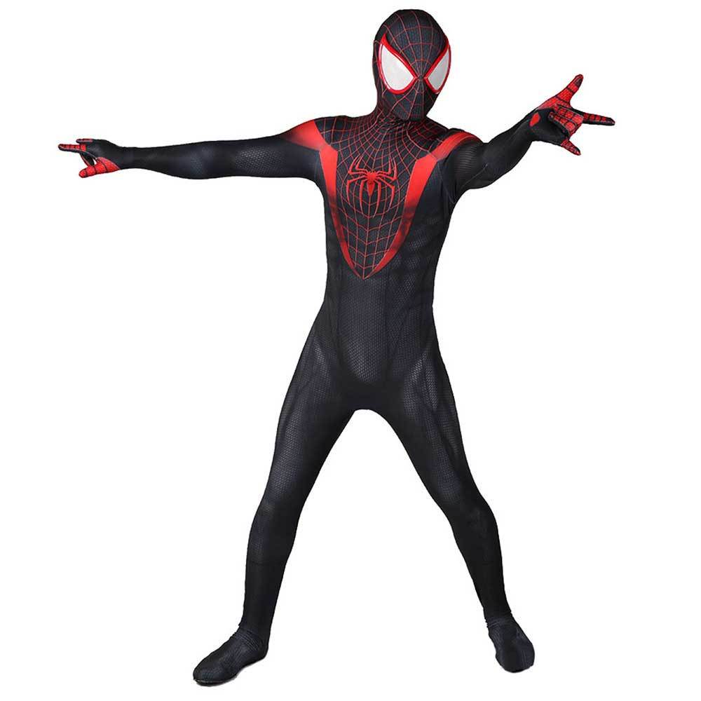 Miles Morales Costume Black Spiderman Cosplay Suit