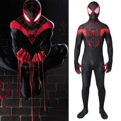 Miles Morales Costume Black Spiderman Cosplay Suit