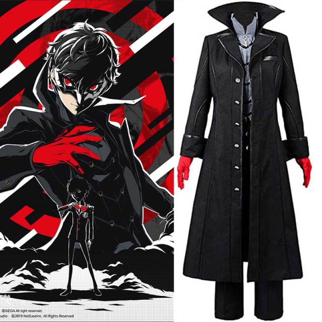 Anime Game Persona 5 Joker Protagonist Cosplay Costume Uniform Halloween  Outfits