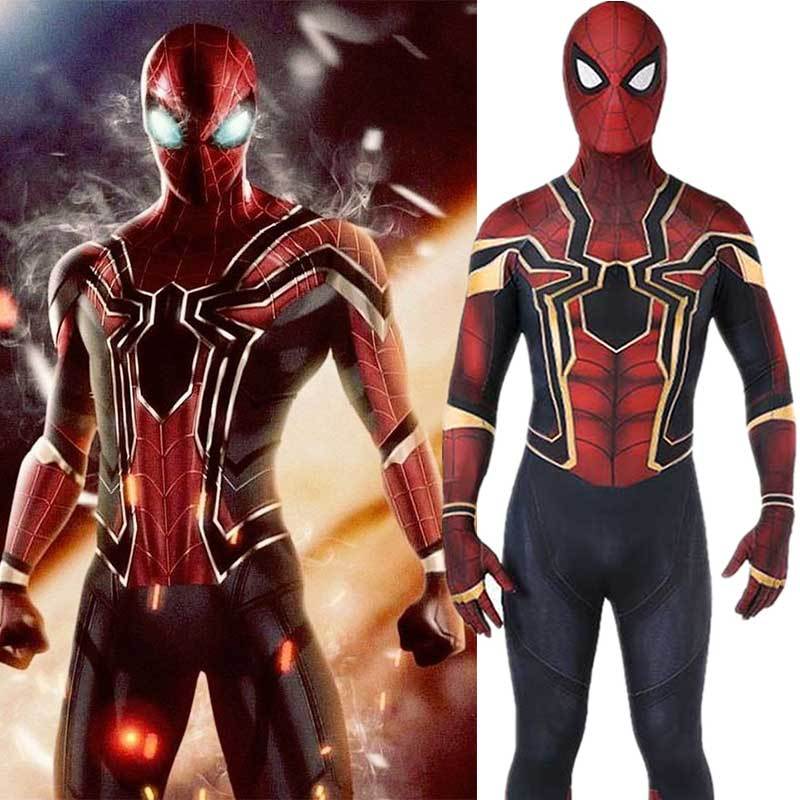 Iron Spider Suit Adult Spiderman Cosplay Costume Mask Avengers Infinity War