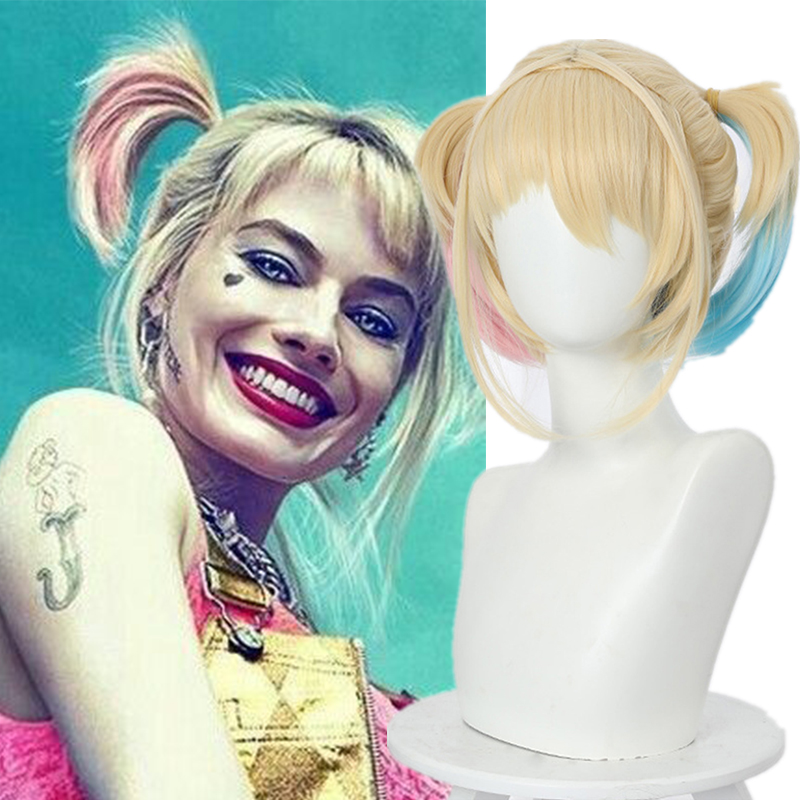 Movie Birds Of Prey Harley Quinn Cosplay Wig  Blonde Synthetic Hair  DC Super Hero-Takerlama