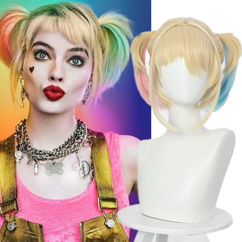 Movie Birds Of Prey Harley Quinn Cosplay Wig Blonde Synthetic Hair DC Super  Hero-Takerlama