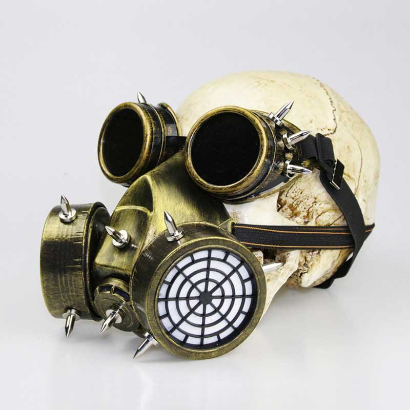  Retro Gothic Steampunk Gas Halloween Cosplay Mask With Victorian Goggles for Halloween Punk Rock Masquerade Props-Takerlama
