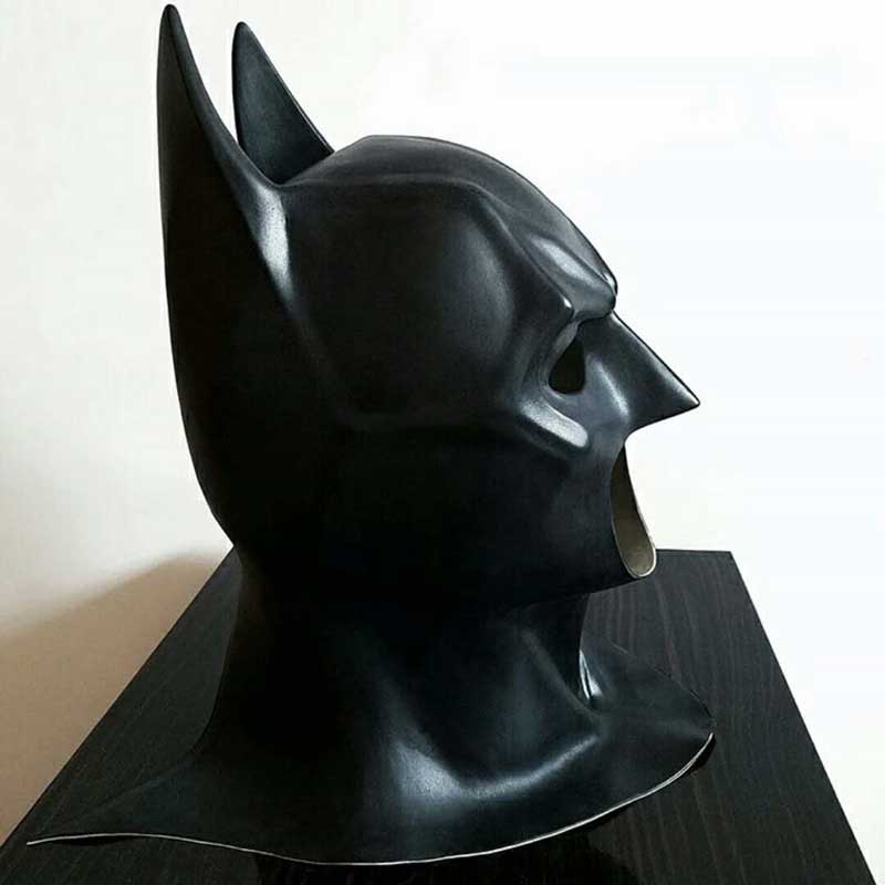 Adult Dark Knight Batman Bruce Wayne Half Face Latex Halloween Mask  Superhero Cosplay-Takerlama