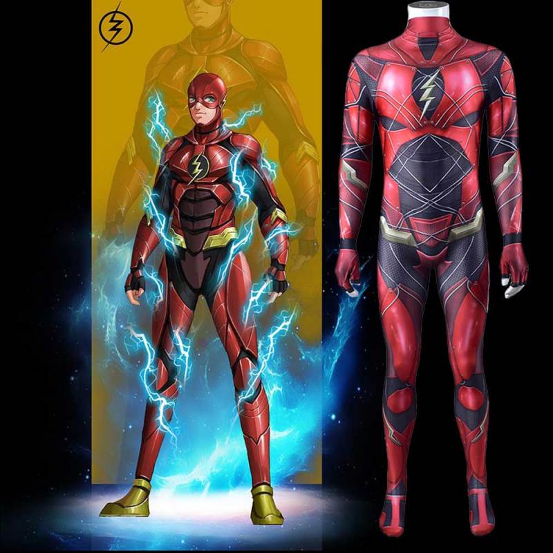 The Flash Costume Justice League Superhero Barry Allen Cosplay Zentai Suit