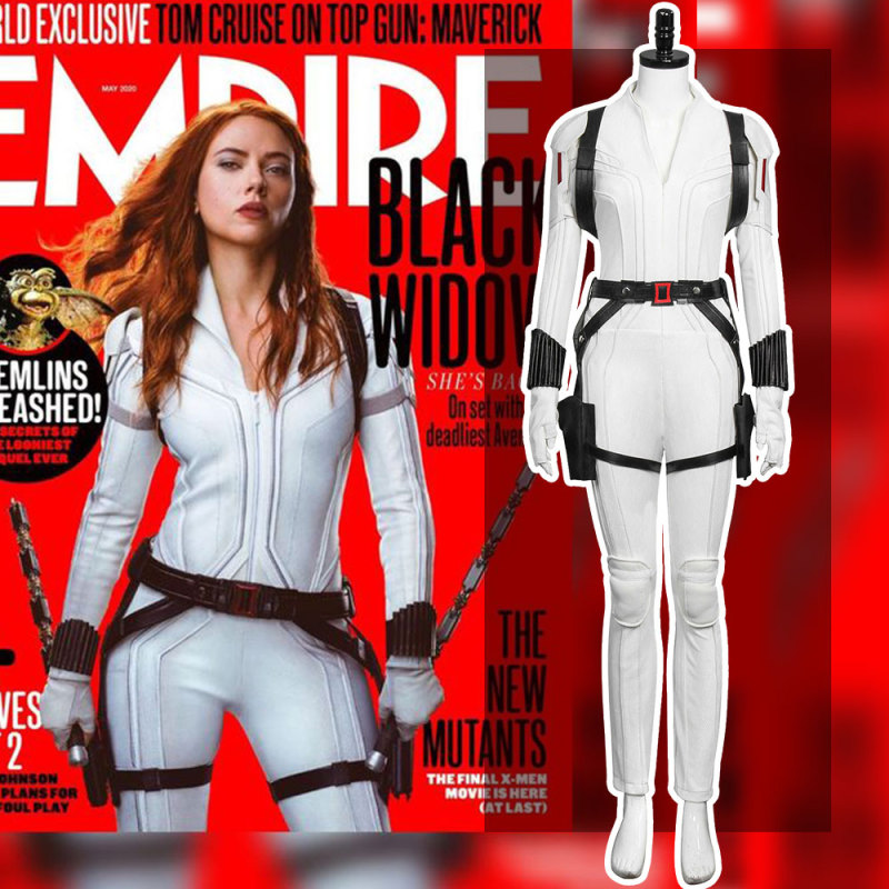 Black Widow Natasha Romanoff White Suit Superhero Halloween Costume