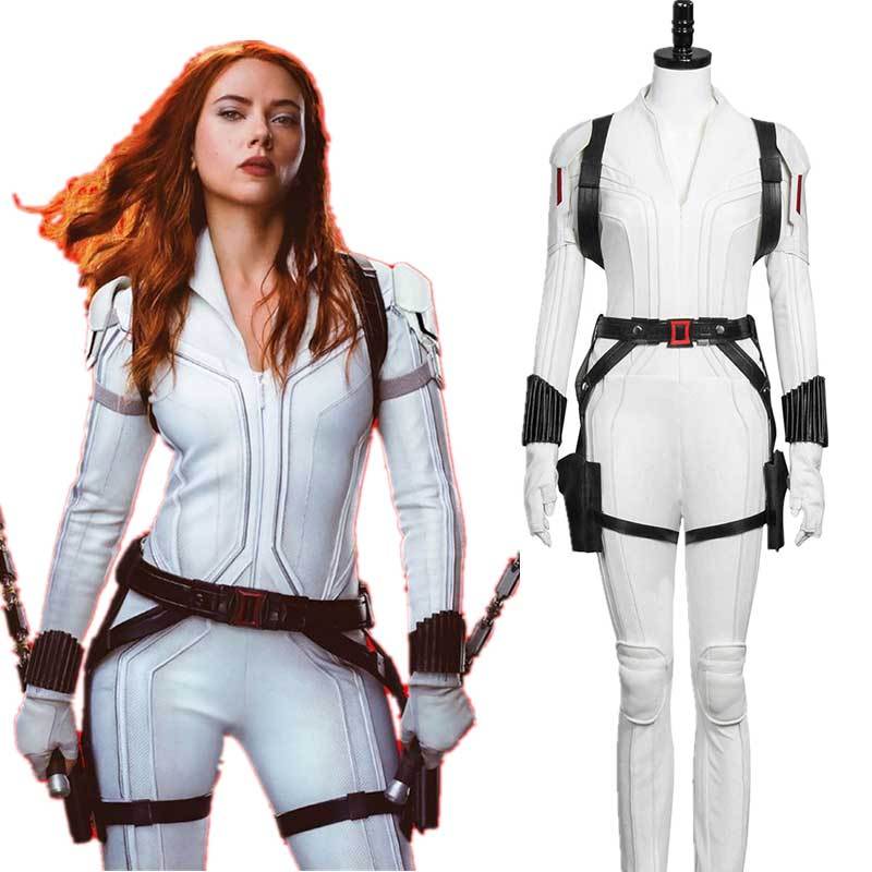 Black Widow Natasha Romanoff White Suit Superhero Halloween Costume