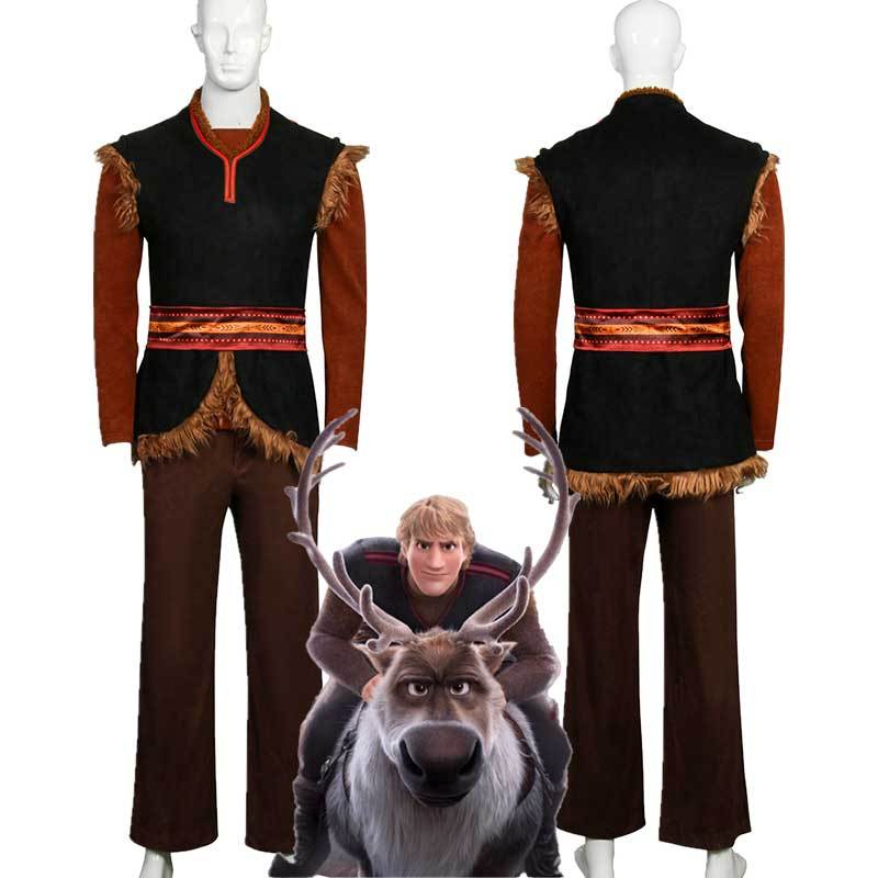 Disney Frozen 2 Kristoff Costume Halloween Cosplay Outfits Adult Men