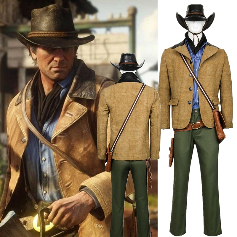 Arthur Morgan Cosplay Costume RDR2 Red Dead: RedemptionⅡ Men Cowboy Uniform Takerlama M In Stock