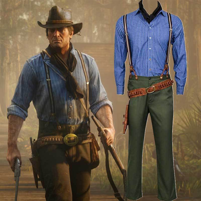Arthur Morgan Cosplay Costume RDR2 Red Dead: RedemptionⅡ Men Cowboy Uniform Takerlama M In Stock
